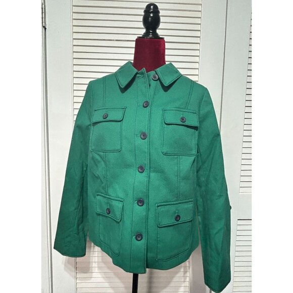 NWT Boden Women's Green Utility Jacket Button Multiple Pockets Size US 10 3223 - Picture 3 of 13